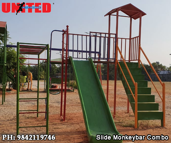 Playground Slide & Monkey Bar Combo